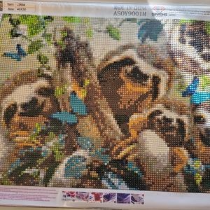 Sloths in a Tree diamond artwork